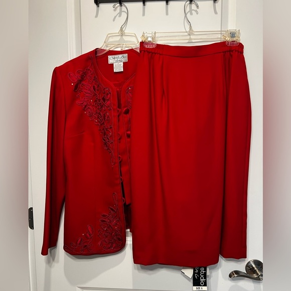 Che Studios Red Dress Suit Size 8 - Picture 1 of 9